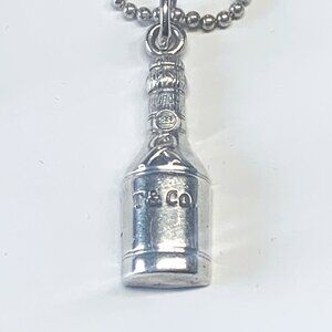 Retired Tiffany & Co. Sterling Champagne Bottle Necklace